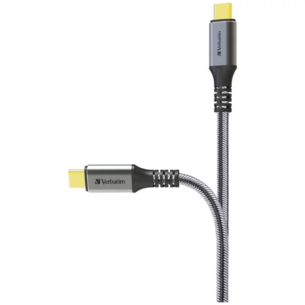 Verbatim Tough Max 240W USB4 Type C 至 Type C 充電傳輸線 (66822/66823)【香港行貨】