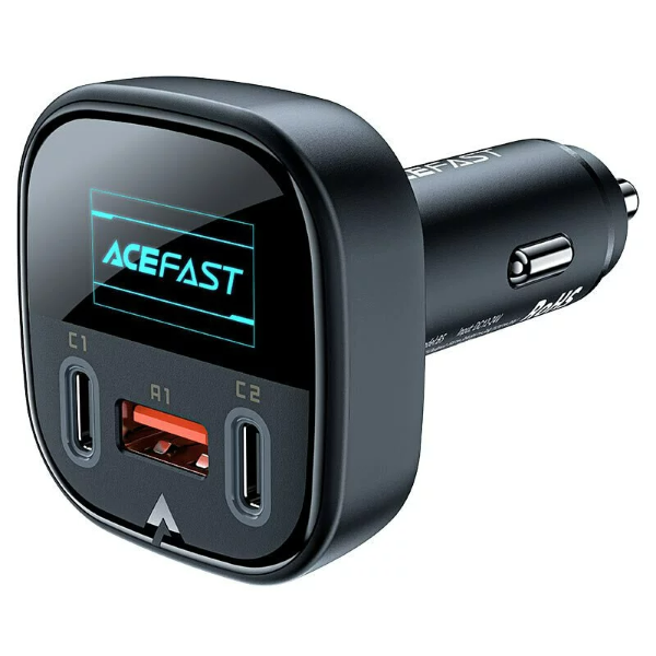 ACEFAST B5 101W (2C+A) metal car charger with OLED smart display汽車充電器【香港行貨】