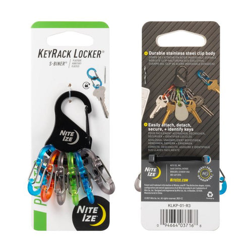 Nite Ize KeyRack Locker™ S-Biner® Plastic 迷你8字帶鎖鋁扣匙扣(KLKP-01-R3)
