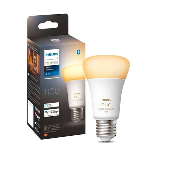 Philips 飛利浦 HUE E27 White Ambiance Bluetooth 11W Smart Light Bulbs (1100lm) (黃白調光) 智能燈泡 A60