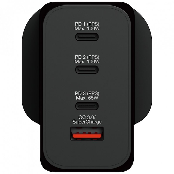 Verbatim 4 Port GAN PD3.0 200W PD & QC3.0 USB牆插充電器 (66703)【香港行貨】
